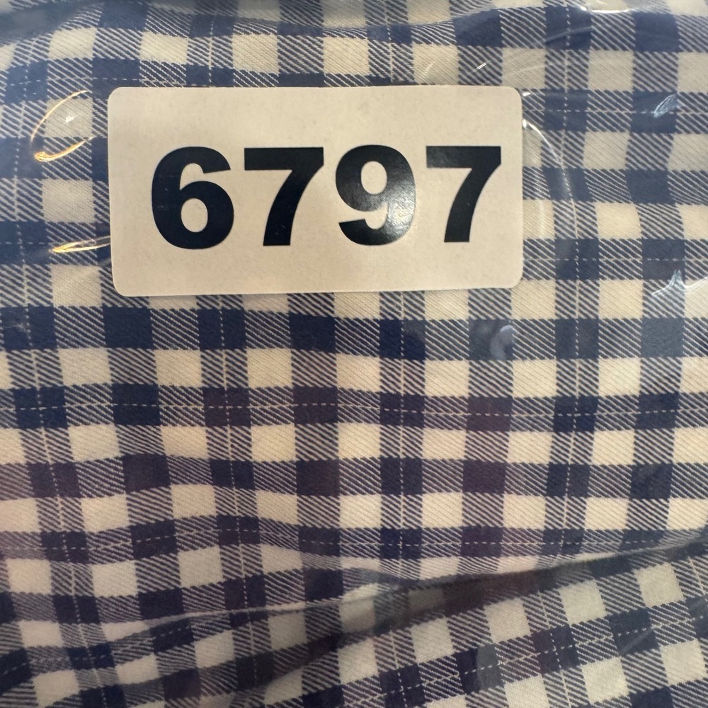 Tyler Boe Button Down Tunic Women L Blue White Gingham Preppy High Low Old Money - Picture 12 of 12